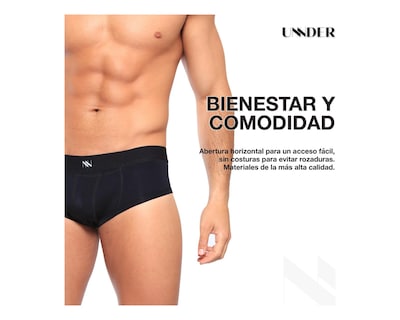 Foto 8 | Calzón Brief Classic Unnder Ropa Interior Para Hombre 1 Pz Color Negro