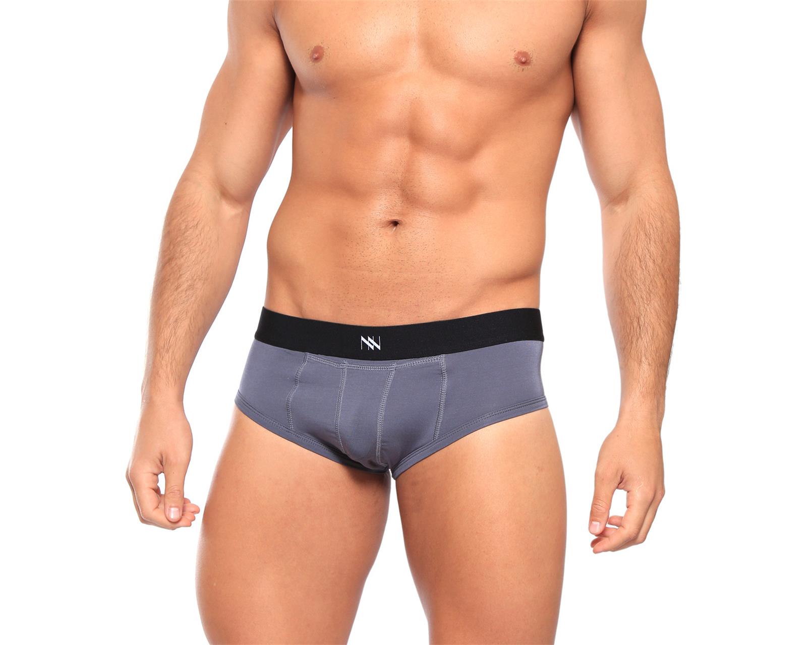 Foto 2 pulgar | Calzón Brief Classic Unnder Ropa Interior Para Hombre 1 Pz Color Gris Oscuro