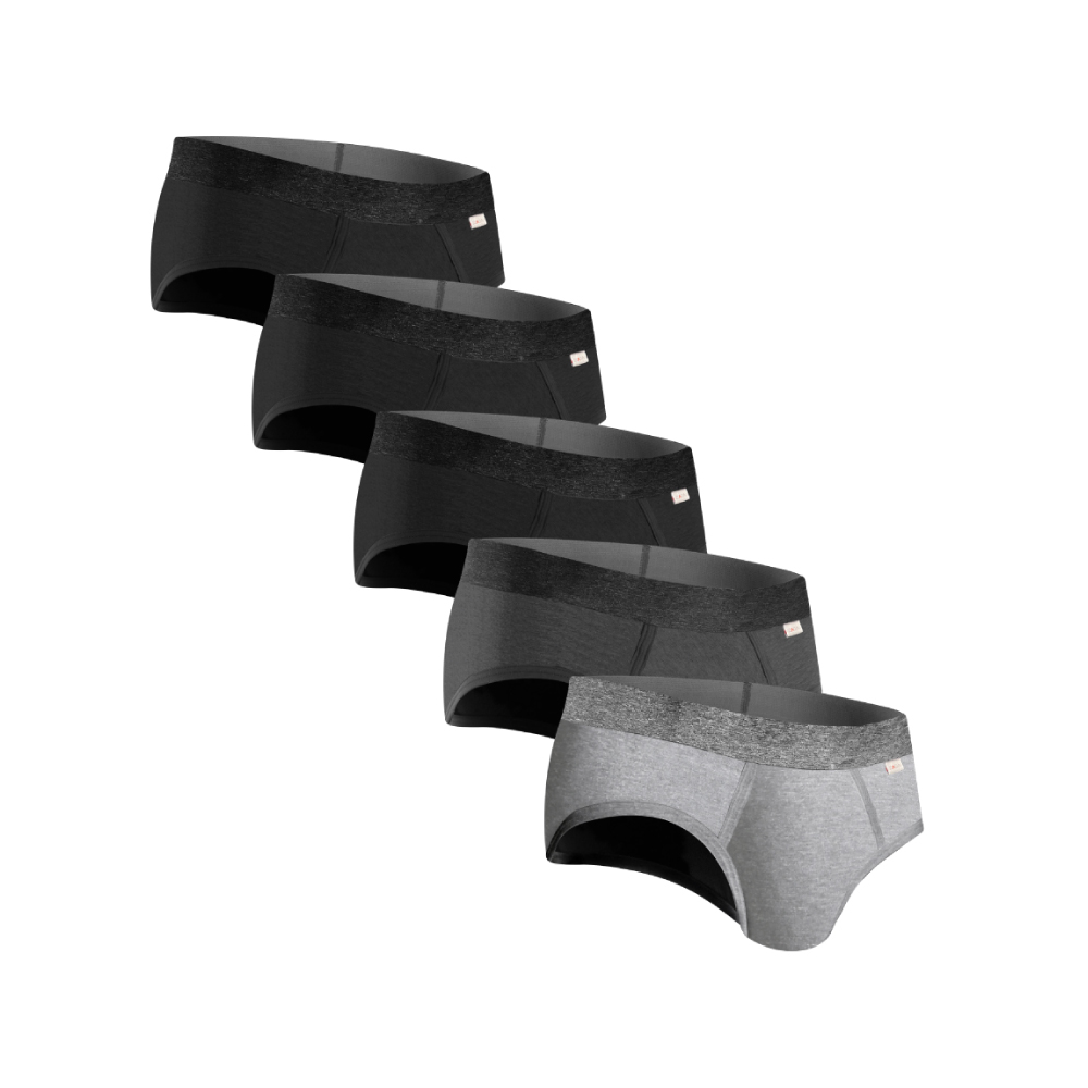 Foto 3 pulgar | Brief Zaga 5 Pack Negro Gris Jaspe