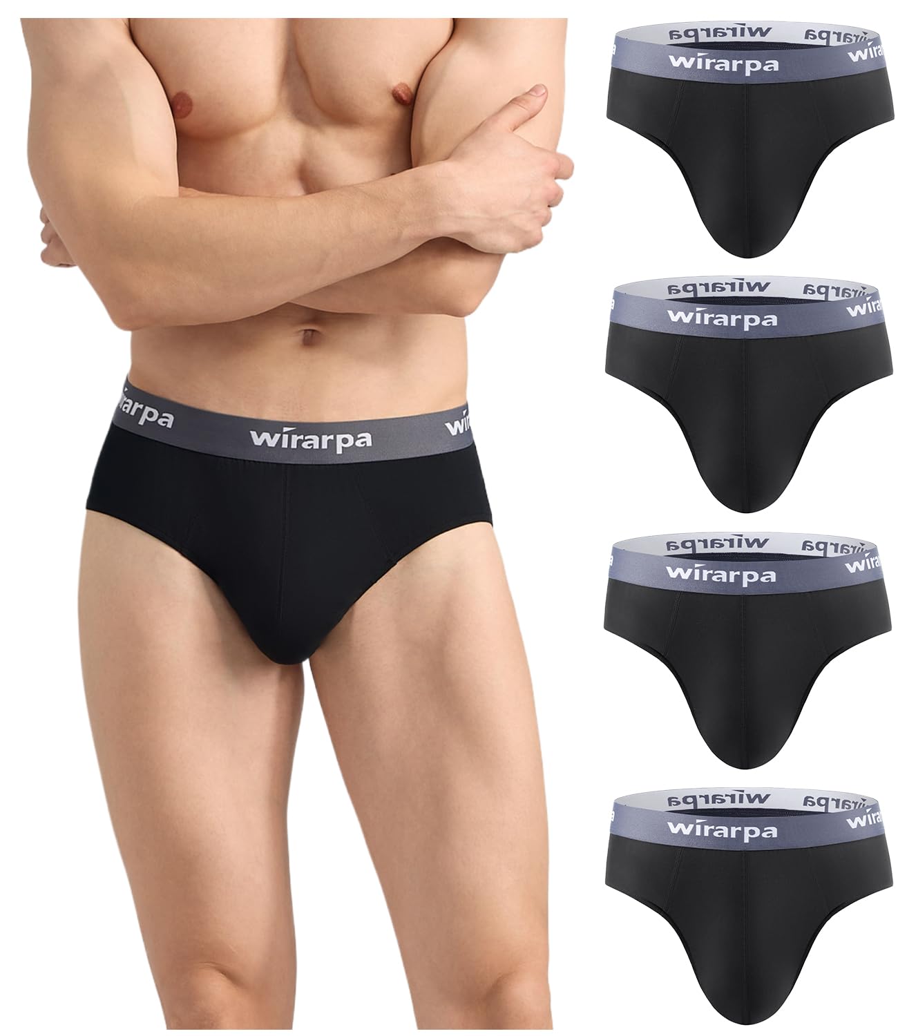 Foto 2 pulgar | Calzoncillos Wirarpa Modal No Fly Para Hombre, Paquete De 4, Color Negro M - Venta Internacional.