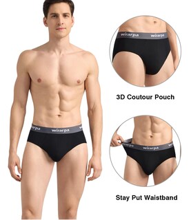 Foto 2 | Calzoncillos Wirarpa Modal No Fly Para Hombre, Paquete De 4, Color Negro M - Venta Internacional.