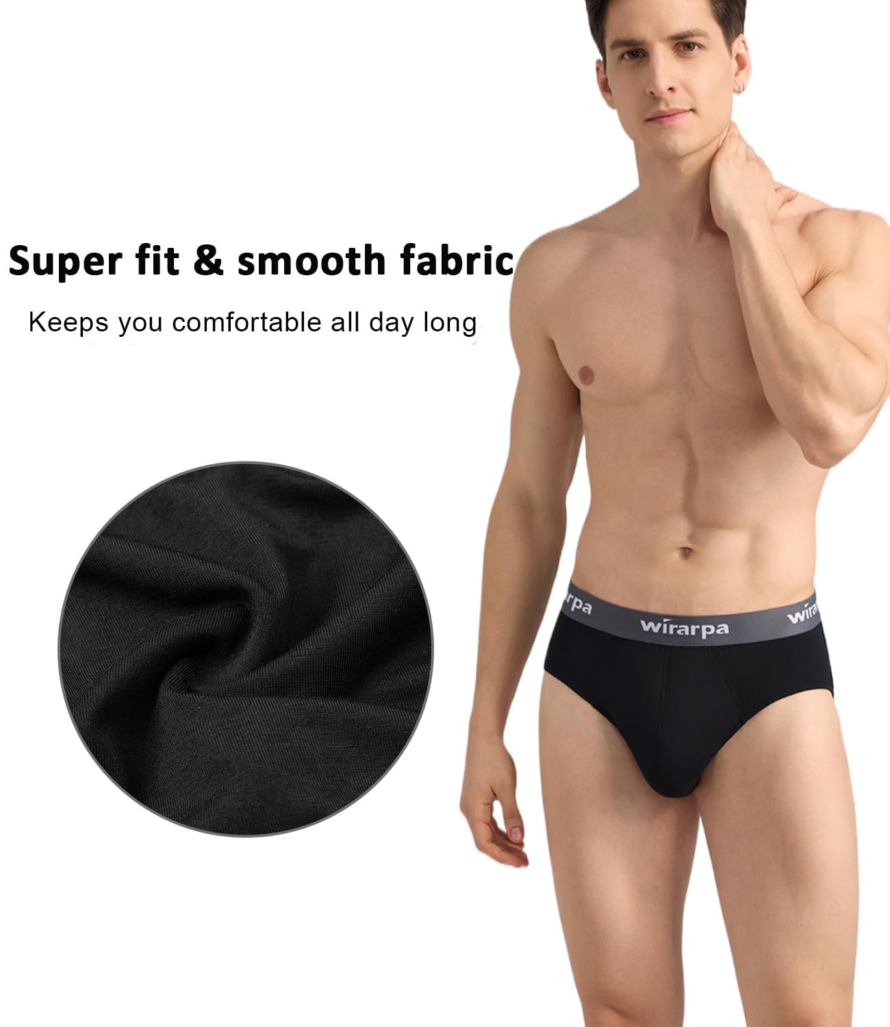 Foto 4 pulgar | Calzoncillos Wirarpa Modal No Fly Para Hombre, Paquete De 4, Color Negro M - Venta Internacional.