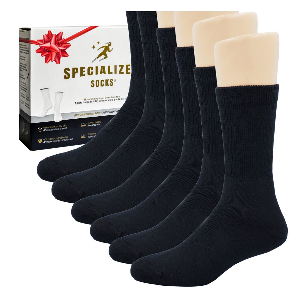 Foto 2 pulgar | Calcetín de algodón afelpados largo Specialized socks Negro 6 pares para hombre