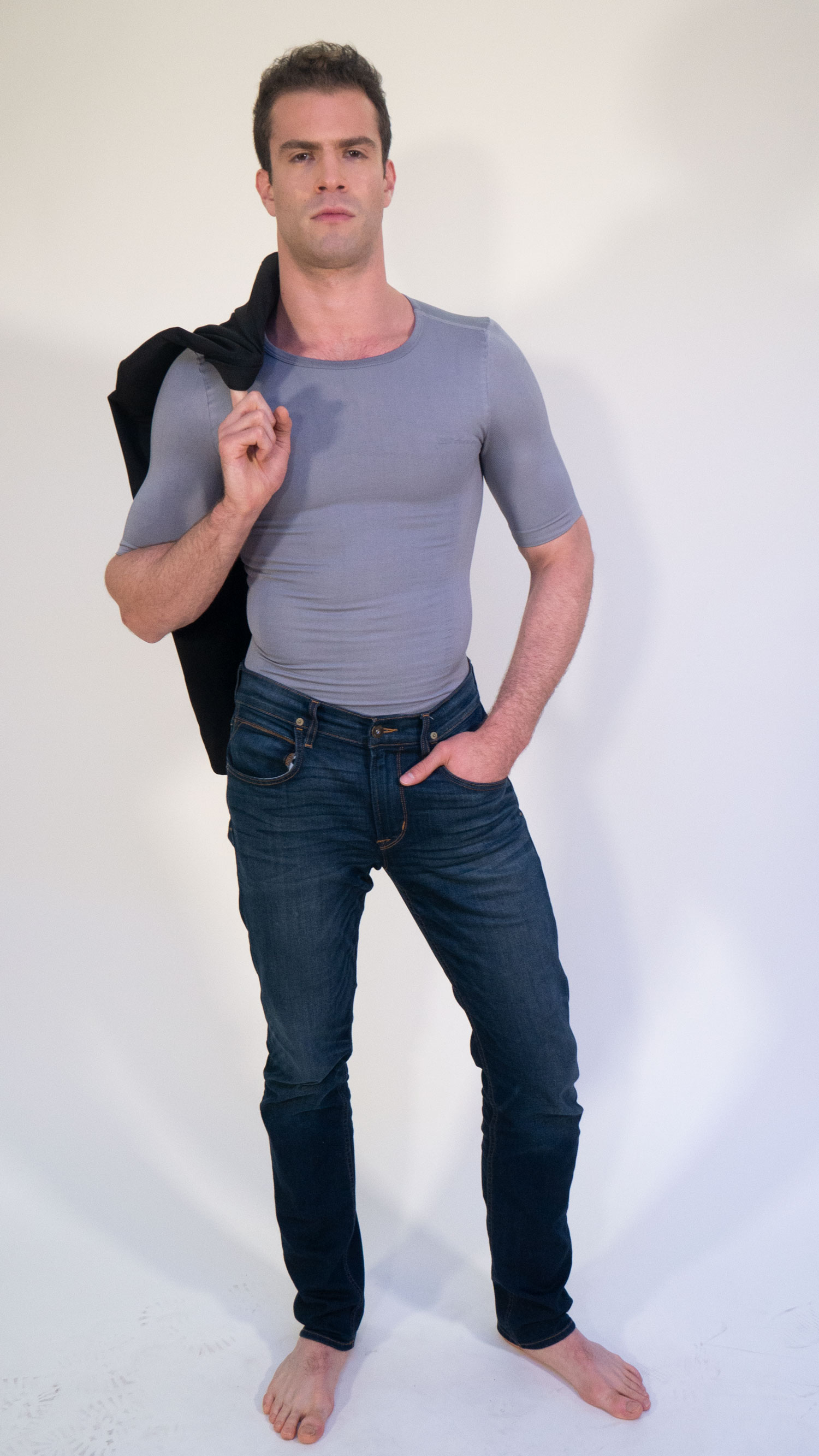 Foto 5 pulgar | Camiseta Faja De Hombre Cuello Redondo Con Mangas Gris I Love Shape M4003 T Xg