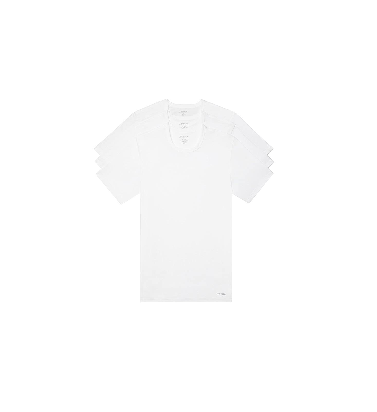 Foto 2 pulgar | Camiseta Calvin Klein Blanca Cotton Slim Fit Cuello Redondo para Hombre - Venta Internacional