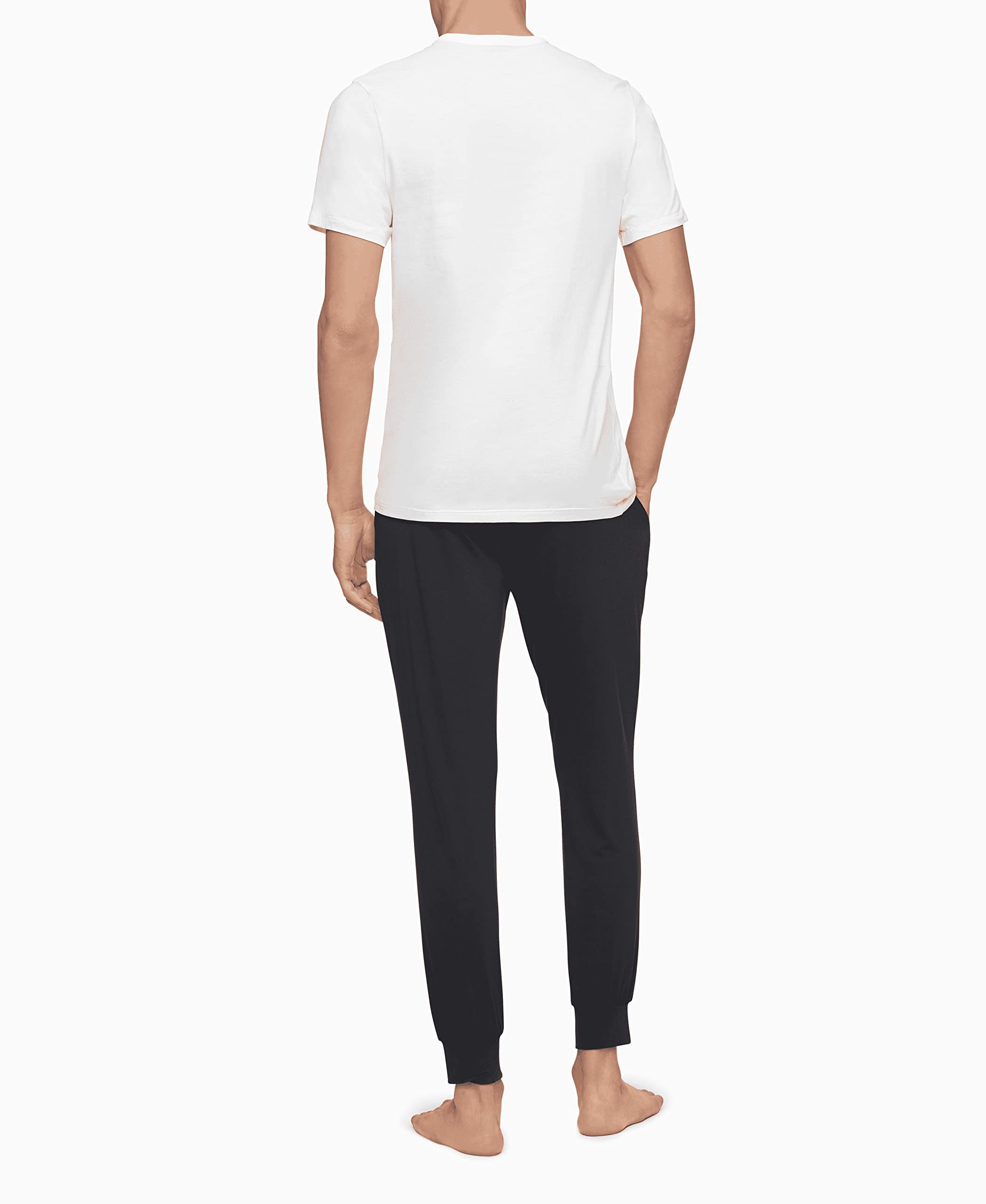 Foto 5 pulgar | Camiseta Calvin Klein Blanca Cotton Slim Fit Cuello Redondo para Hombre - Venta Internacional