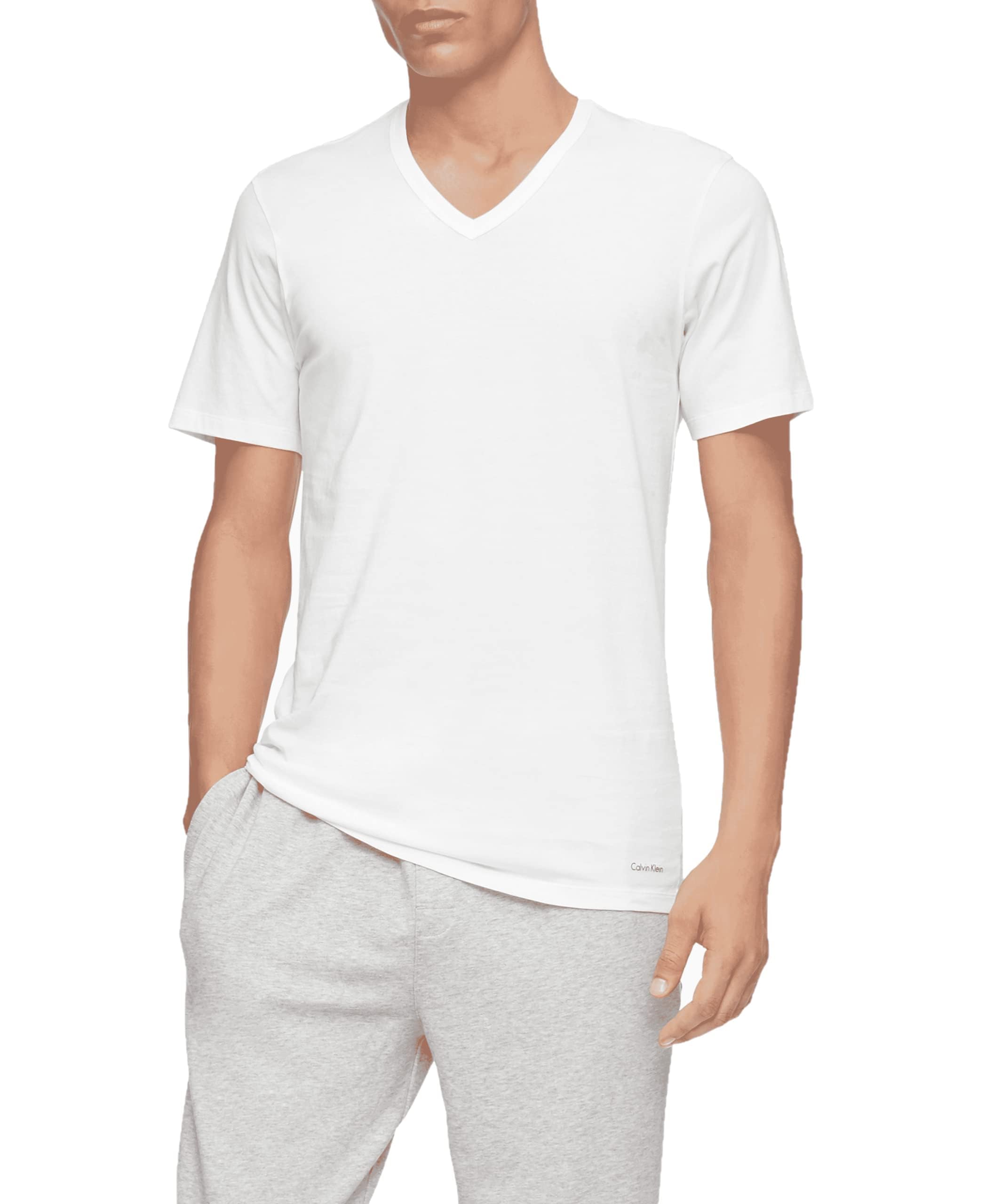 Foto 3 pulgar | Camiseta Calvin Klein de Algodón Clásica Corte Ajustado Cuello en V  para Hombre - Venta Internacional