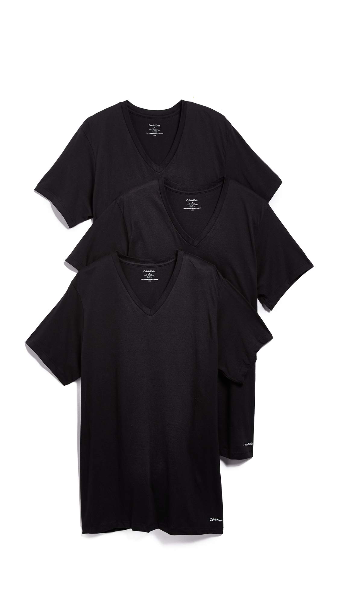 Camisetas Calvin Klein Negras 3 Piezas para Hombre-Venta Internacional