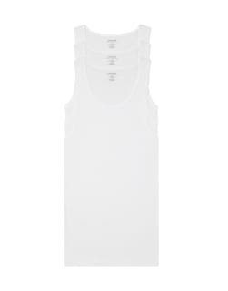 Foto 1 | Camisetas sin Mangas Calvin Klein Blancas 3 Piezas para Hombre - Venta Internacional
