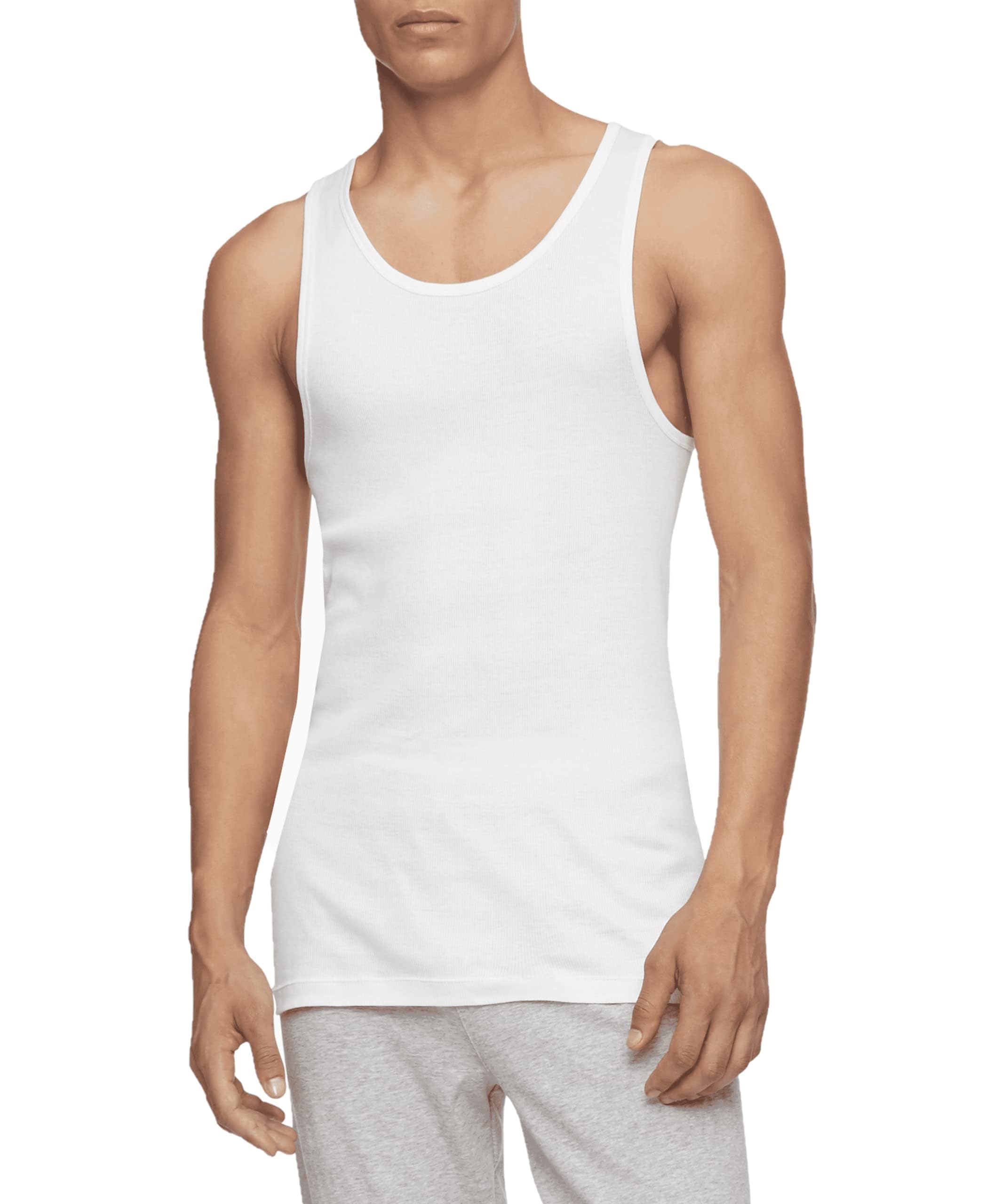 Foto 4 pulgar | Camisetas sin Mangas Calvin Klein Blancas 3 Piezas para Hombre - Venta Internacional