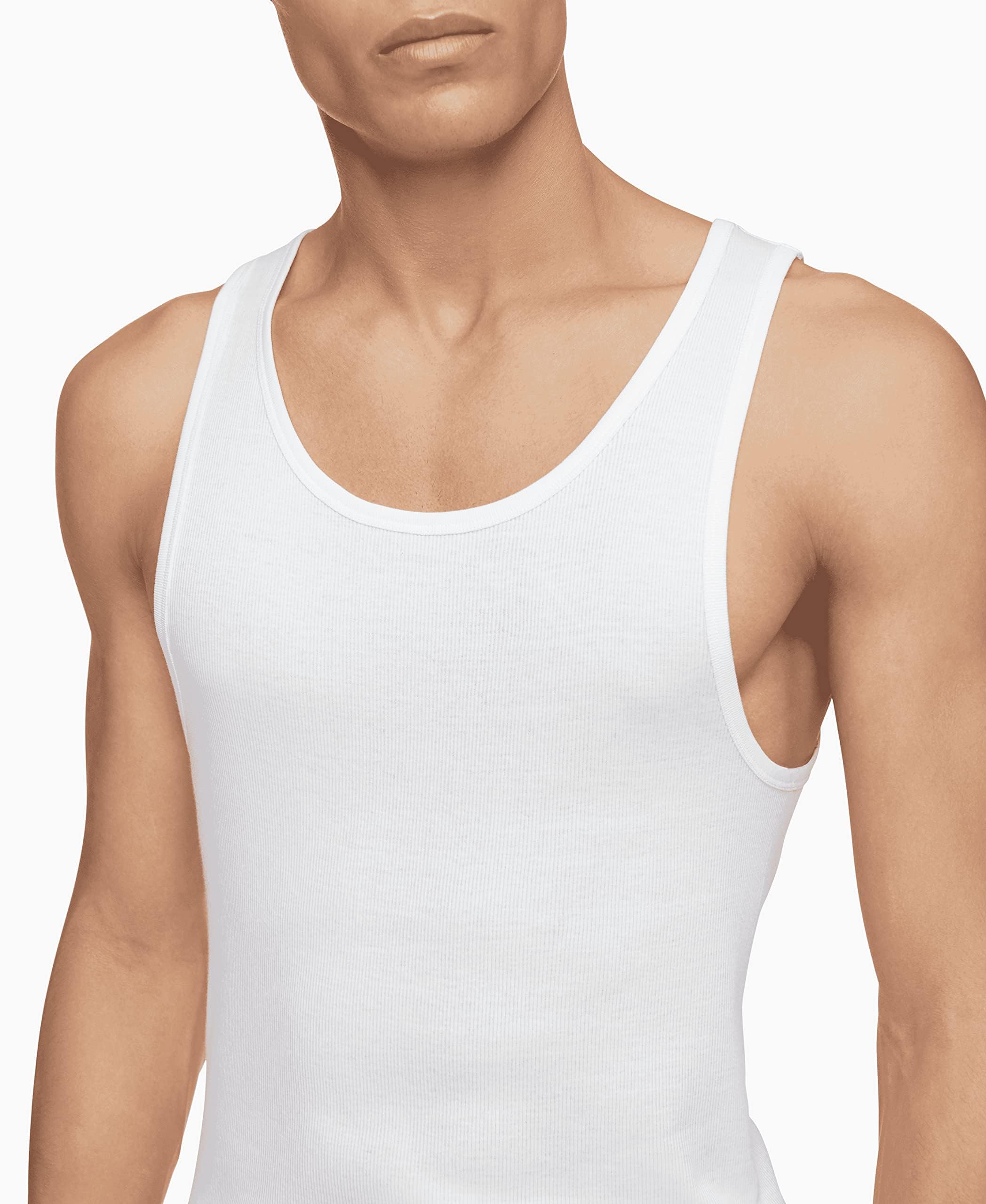 Foto 6 pulgar | Camisetas sin Mangas Calvin Klein Blancas 3 Piezas para Hombre - Venta Internacional