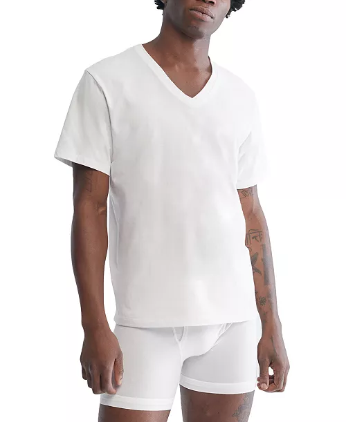 Foto 3 | Pack 5 Camisetas Calvin Klein De Algodon Para Hombre Cuello V