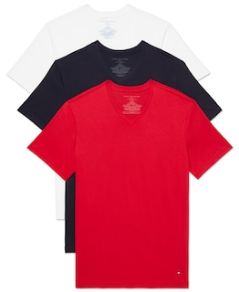 Foto 1 | Camisetas Tommy Hilfiger De Algodón Clásico Con Cuello En V Para Hombre, X3 - Venta Internacional.