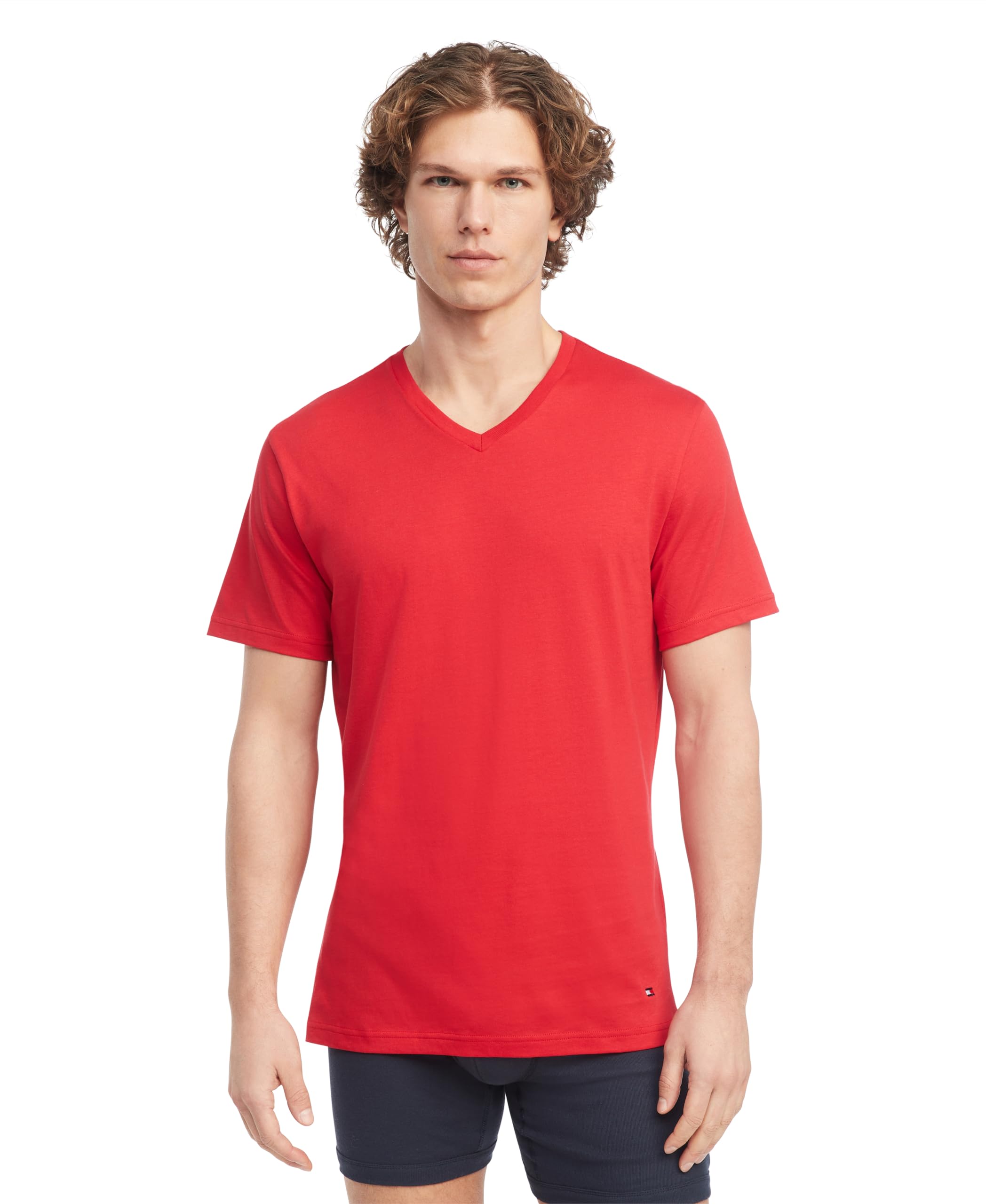 Foto 3 pulgar | Camisetas Tommy Hilfiger De Algodón Clásico Con Cuello En V Para Hombre, X3 - Venta Internacional.
