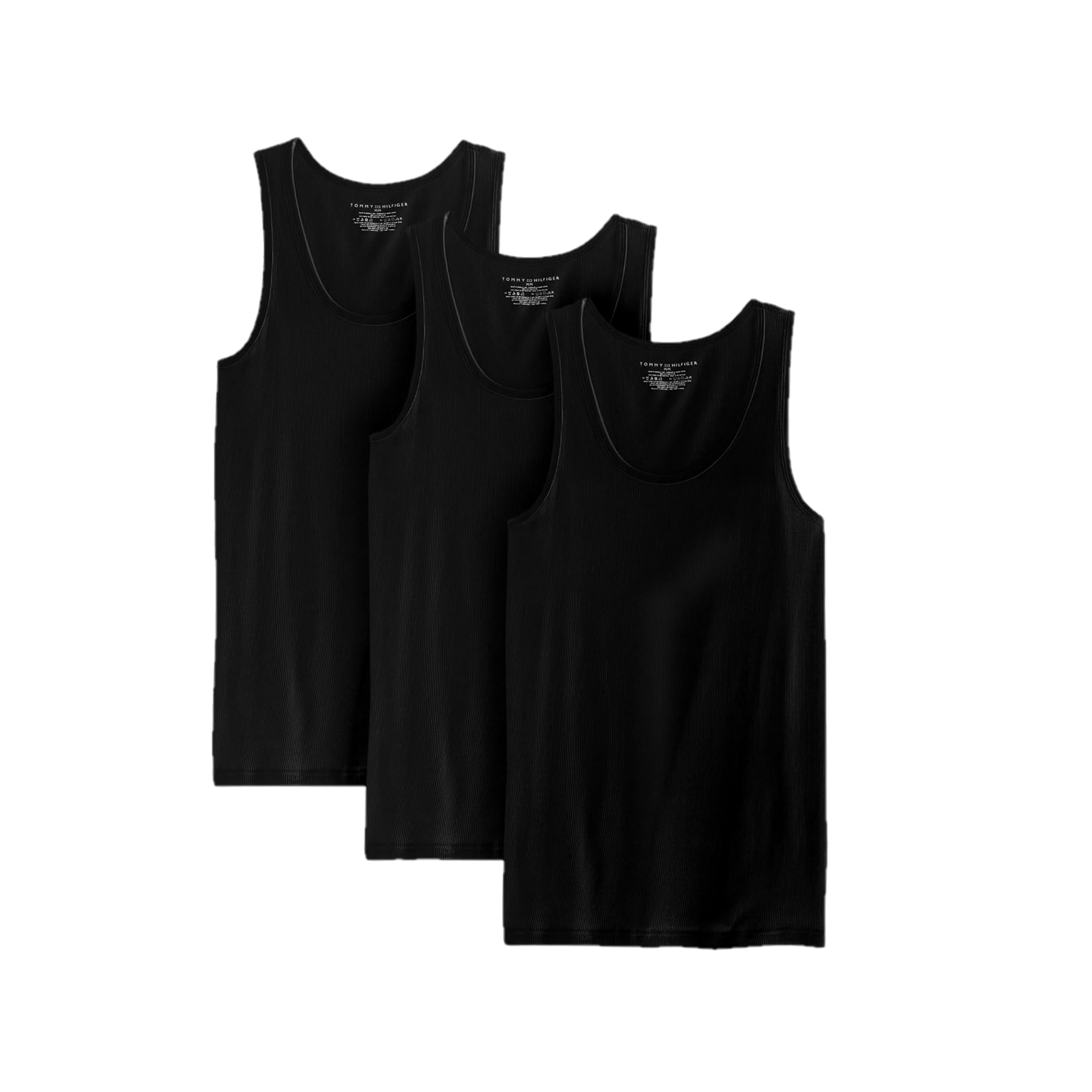 Foto 2 pulgar | Set de Camisetas Interiores Tommy Hilfiger Negras de Algodón para Hombre 3 Piezas - Venta Internacional