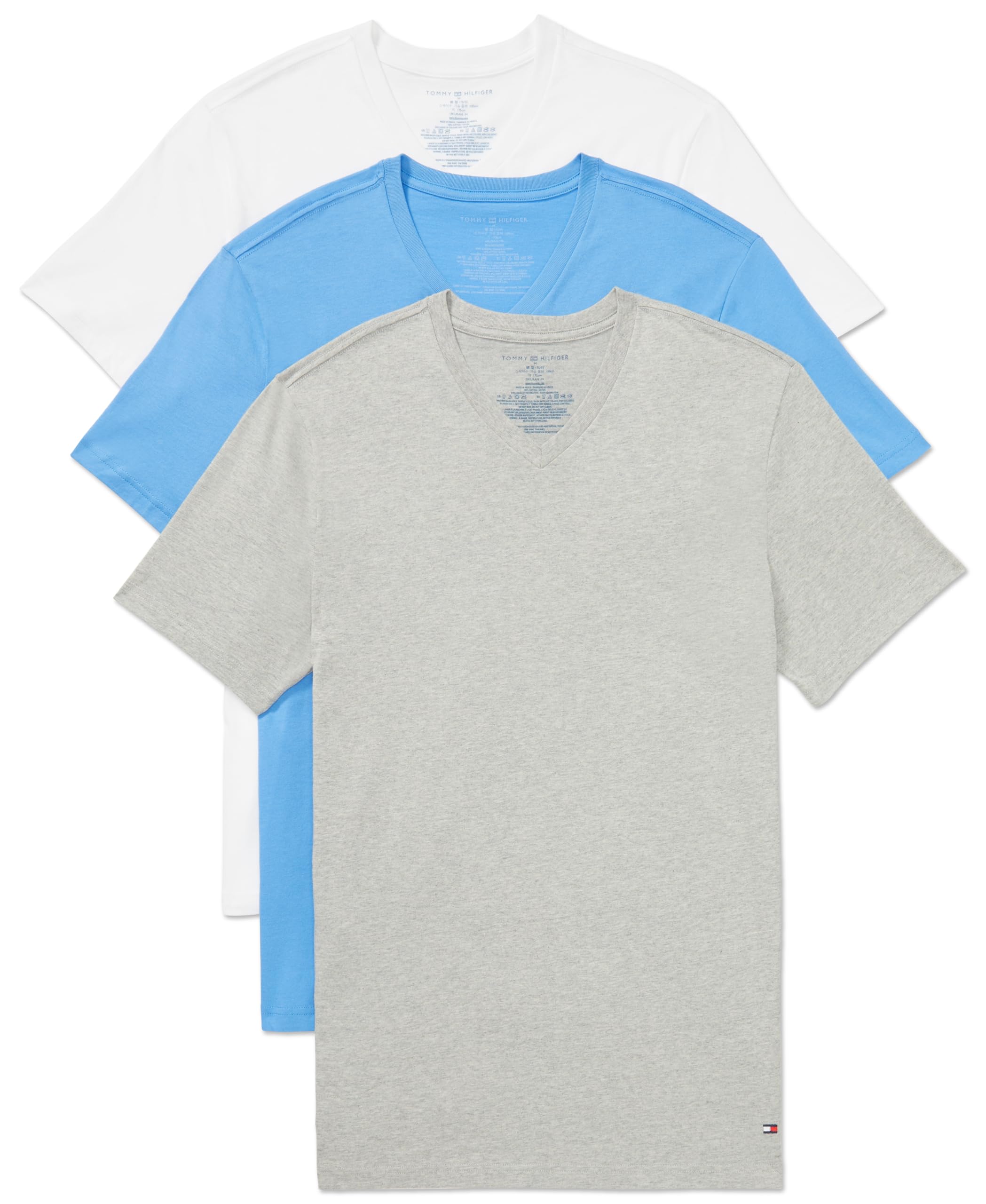 Foto 2 pulgar | Camisetas Tommy Hilfiger De Algodón Clásico Con Cuello En V Para Hombre, X3 - Venta Internacional.