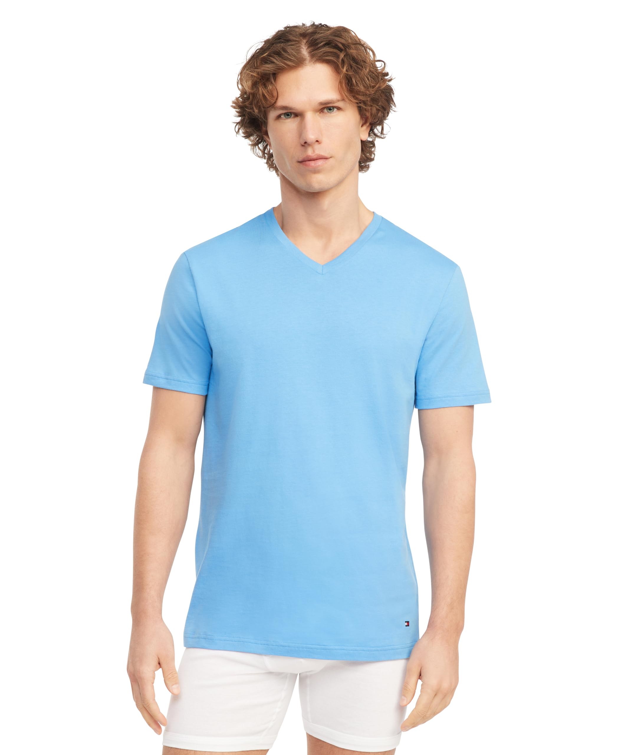 Foto 3 pulgar | Camisetas Tommy Hilfiger De Algodón Clásico Con Cuello En V Para Hombre, X3 - Venta Internacional.