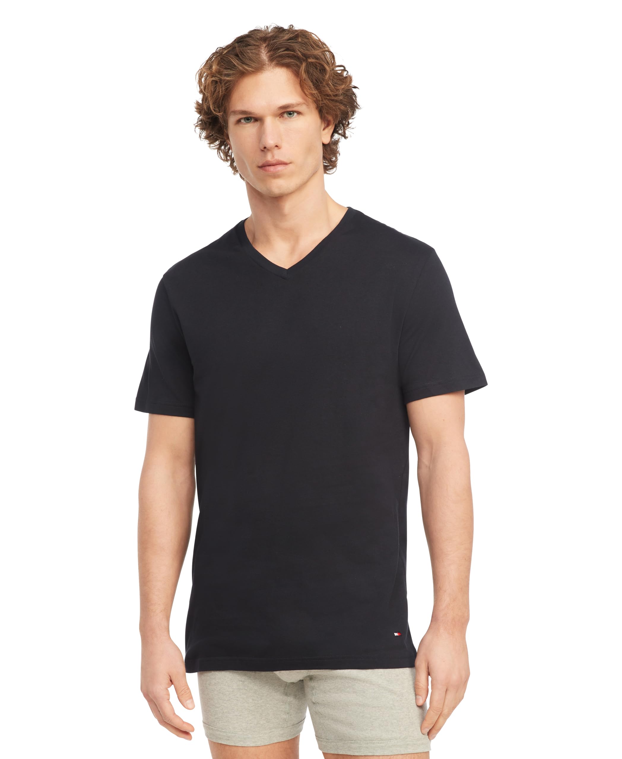 Foto 3 pulgar | Camisetas Tommy Hilfiger De Algodón Clásico Con Cuello En V Para Hombre, X3 - Venta Internacional.