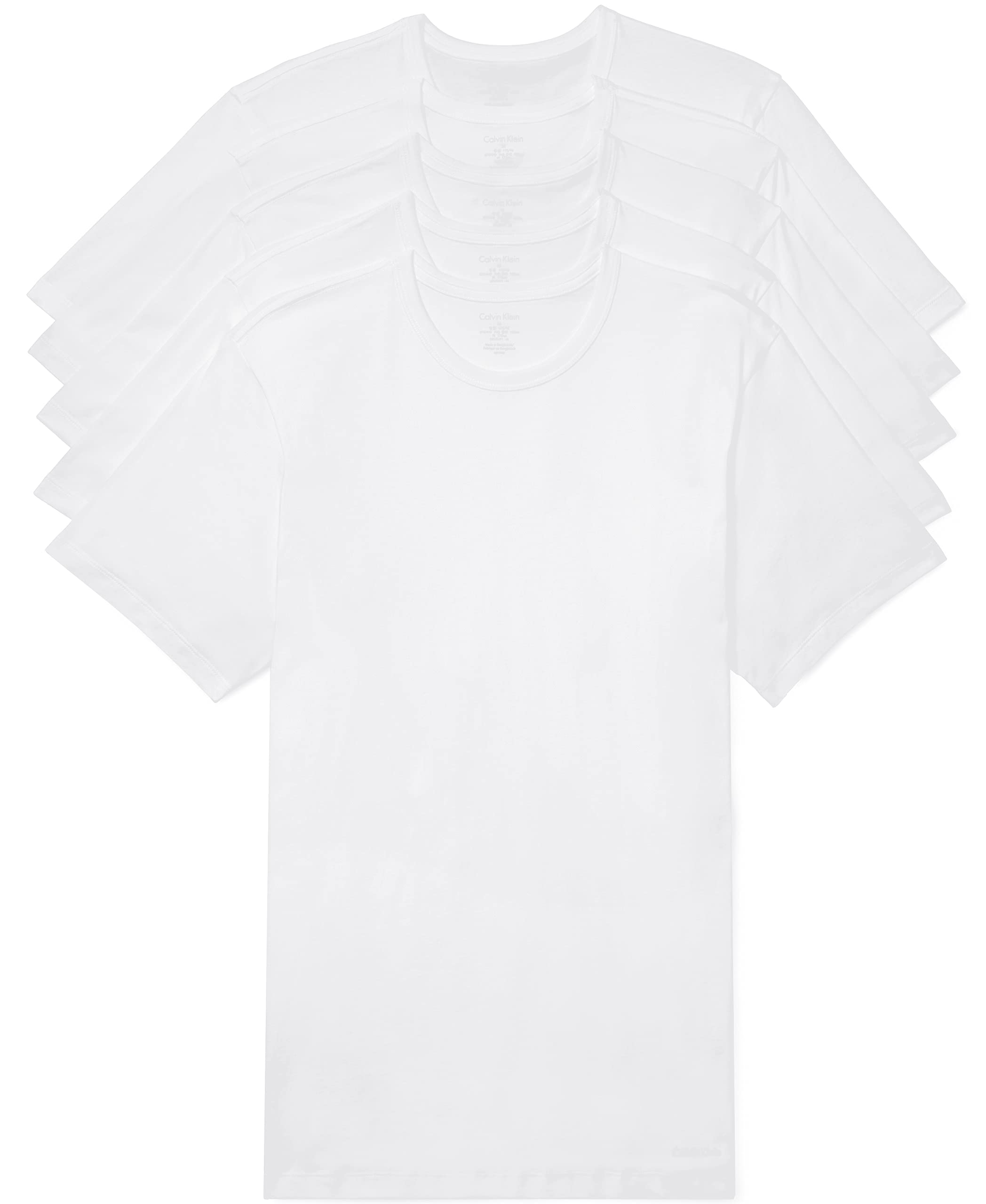 Foto 4 | Camiseta Calvin Klein 100% Algodón Para Hombre, Paquete 5, Blanca, S - Venta Internacional.