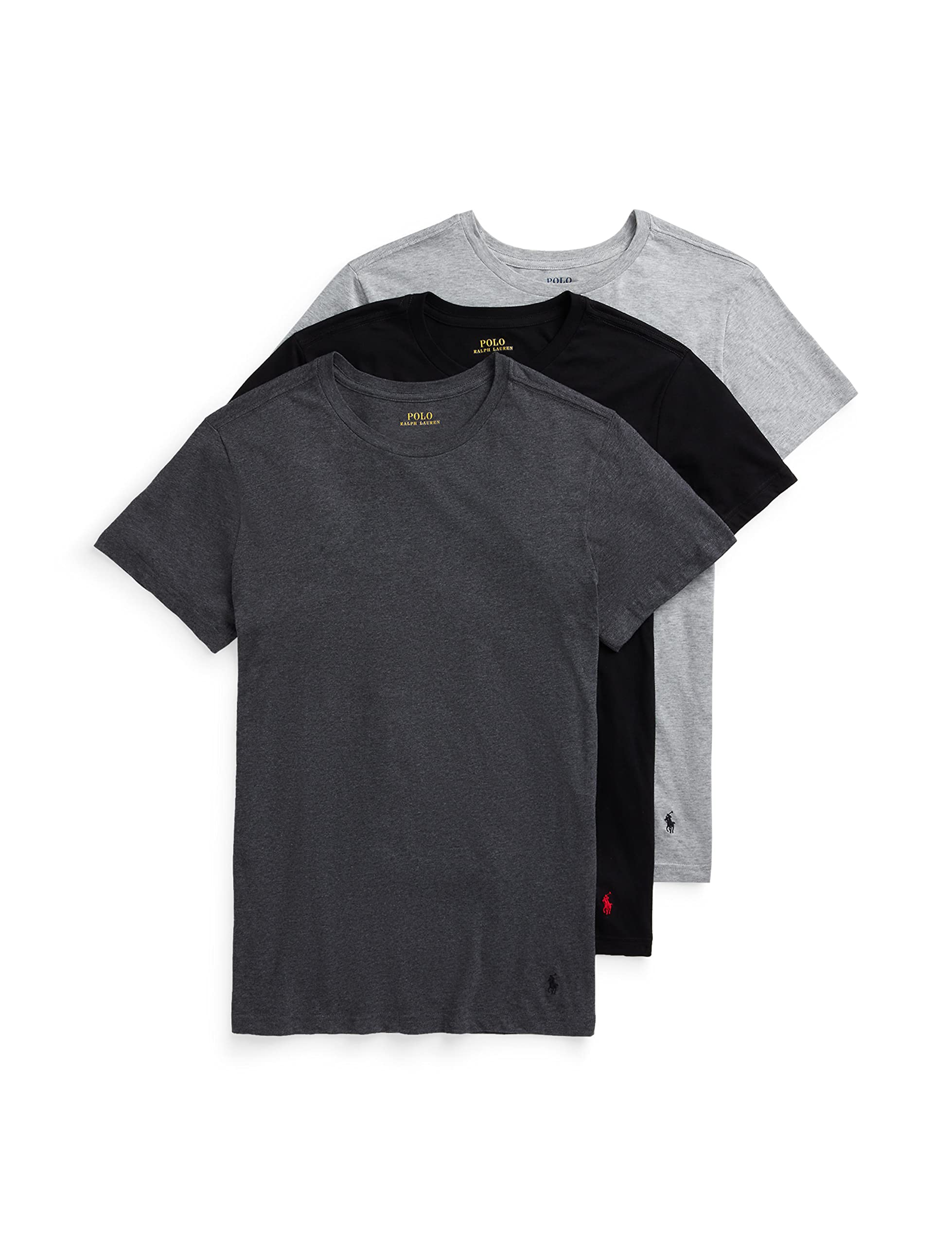 Foto 1 | Camisetas Polo Ralph Lauren, Ajustadas Y Con Cuello Redondo, Para Hombre, Paquete De 3 - Venta Internacional.
