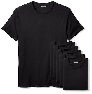 Foto 1 | Camisetas Amazon Essentials Con Cuello Redondo Para Hombre, Paquete De 6, Negras - Venta Internacional.