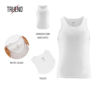 Foto 3 | Camiseta Acanalada Rib 2x2 Trueno Caballero Ropa Interior Para Hombre 2 Piezas