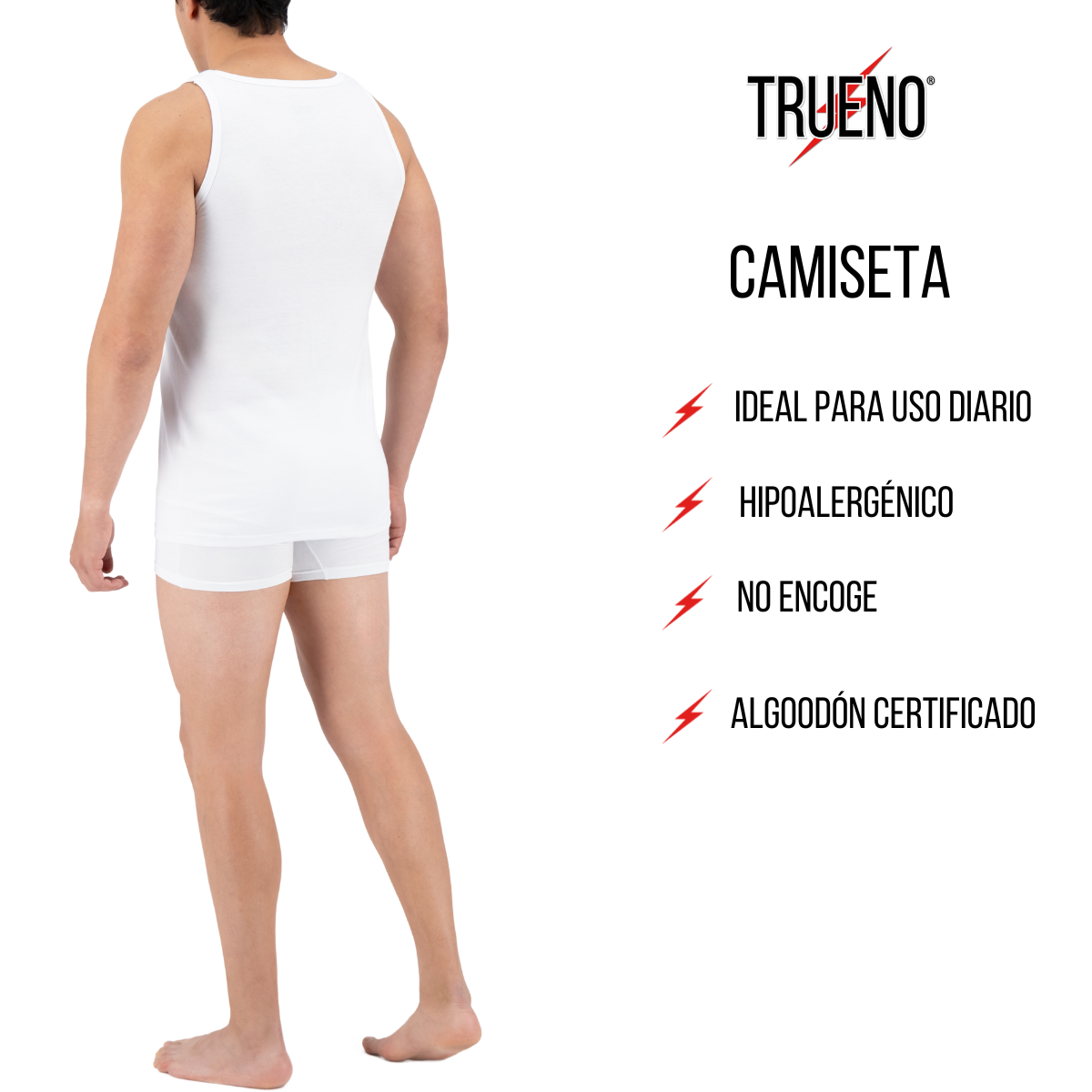 Foto 3 pulgar | Camiseta Trueno Caballero Ropa Interior Para Hombre 3 Piezas