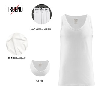 Foto 3 | Camiseta Trueno Caballero Ropa Interior Para Hombre 3 Piezas