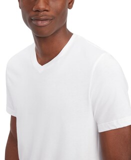Foto 3 | Camiseta Tommy Hilfiger De Algodón Con Cuello En V Para Hombre, Paquete De 3 Unidades, Color Blanco - Venta Internaci