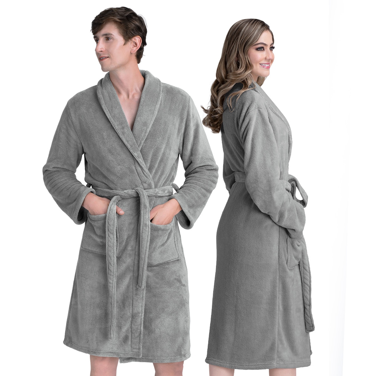 Bata De Baño Unisex Unitalla Real Textil Gris Absorbente $749