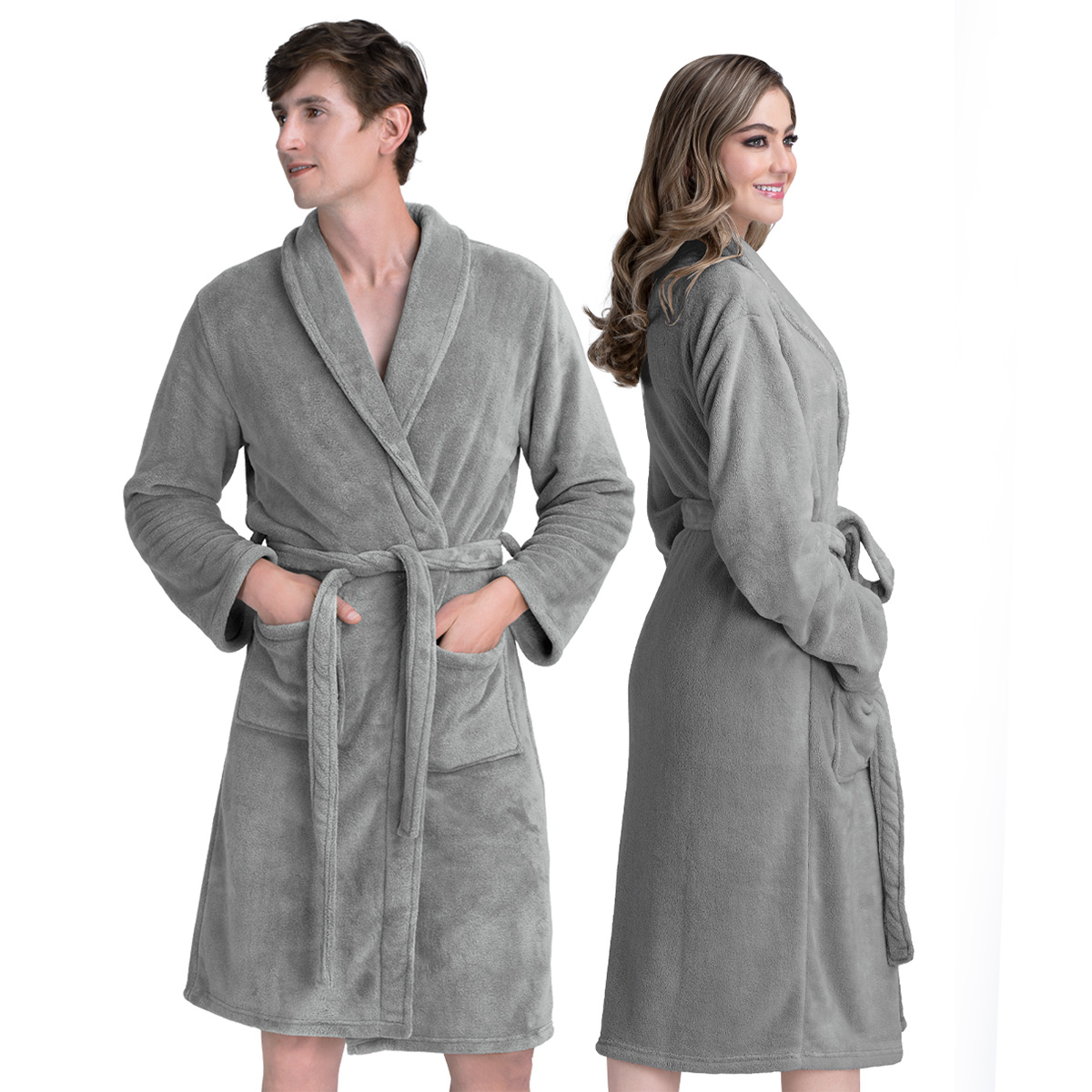 Foto 2 pulgar | Bata De Baño Unisex Unitalla Real Textil Gris Absorbente