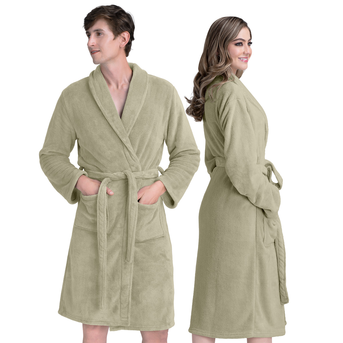 Foto 2 pulgar | Bata De Baño Unisex Unitalla Real Textil Verde Absorbente