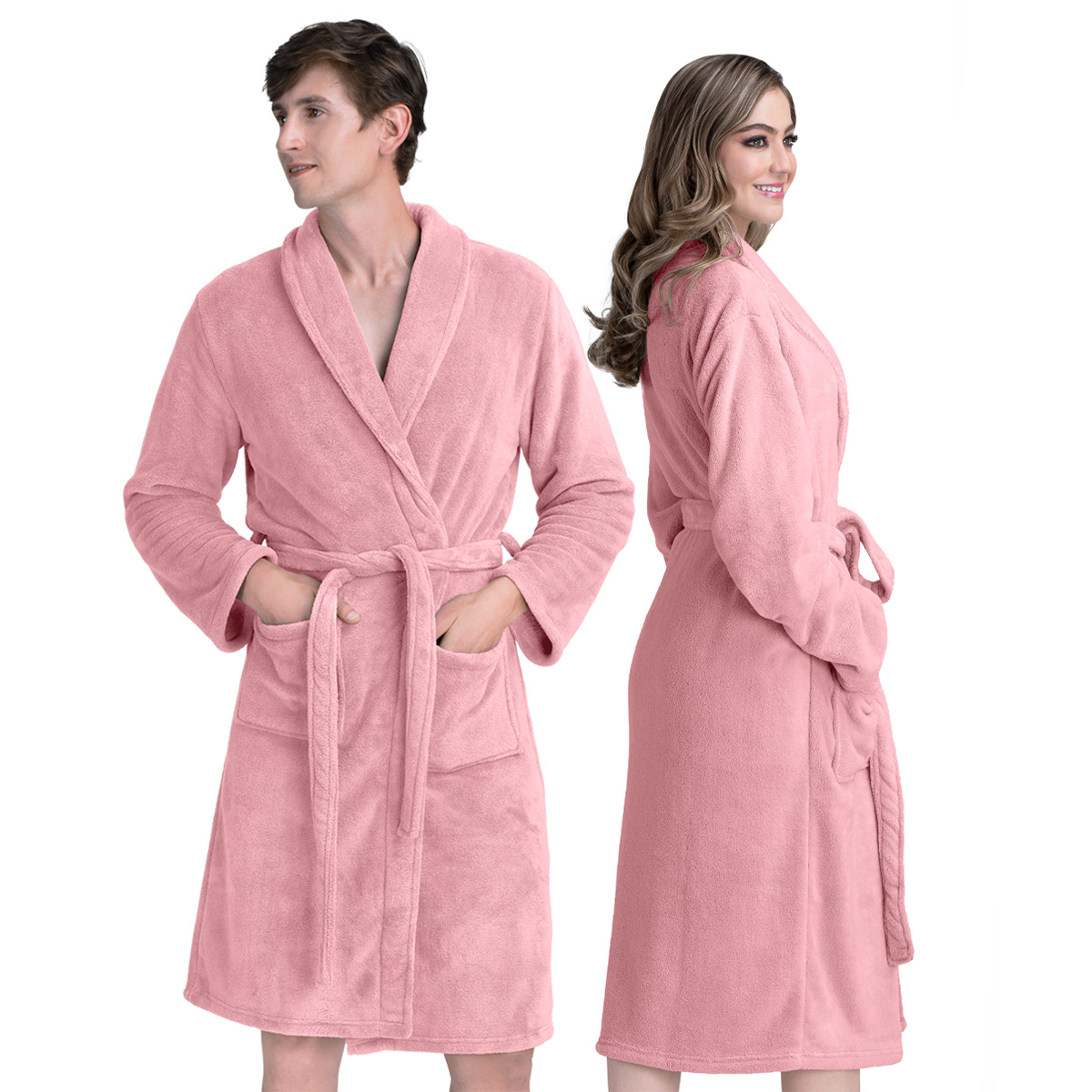 Foto 2 pulgar | Bata De Baño Unisex Unitalla Real Textil Rosa Absorbente