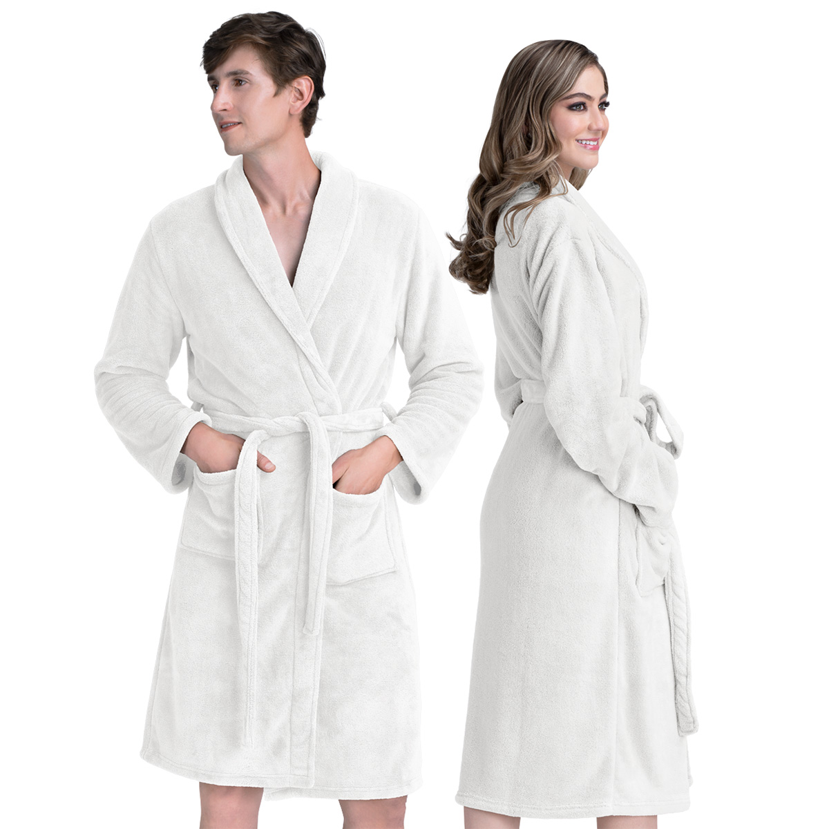 Foto 2 pulgar | Bata De Baño Unisex Unitalla Real Textil Blanco Absorbente