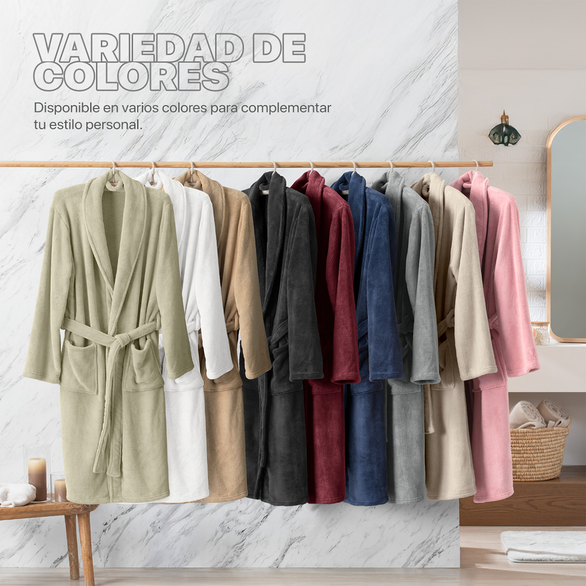 Foto 8 pulgar | Bata De Baño Unisex Unitalla Real Textil Azul Marino Absorbente