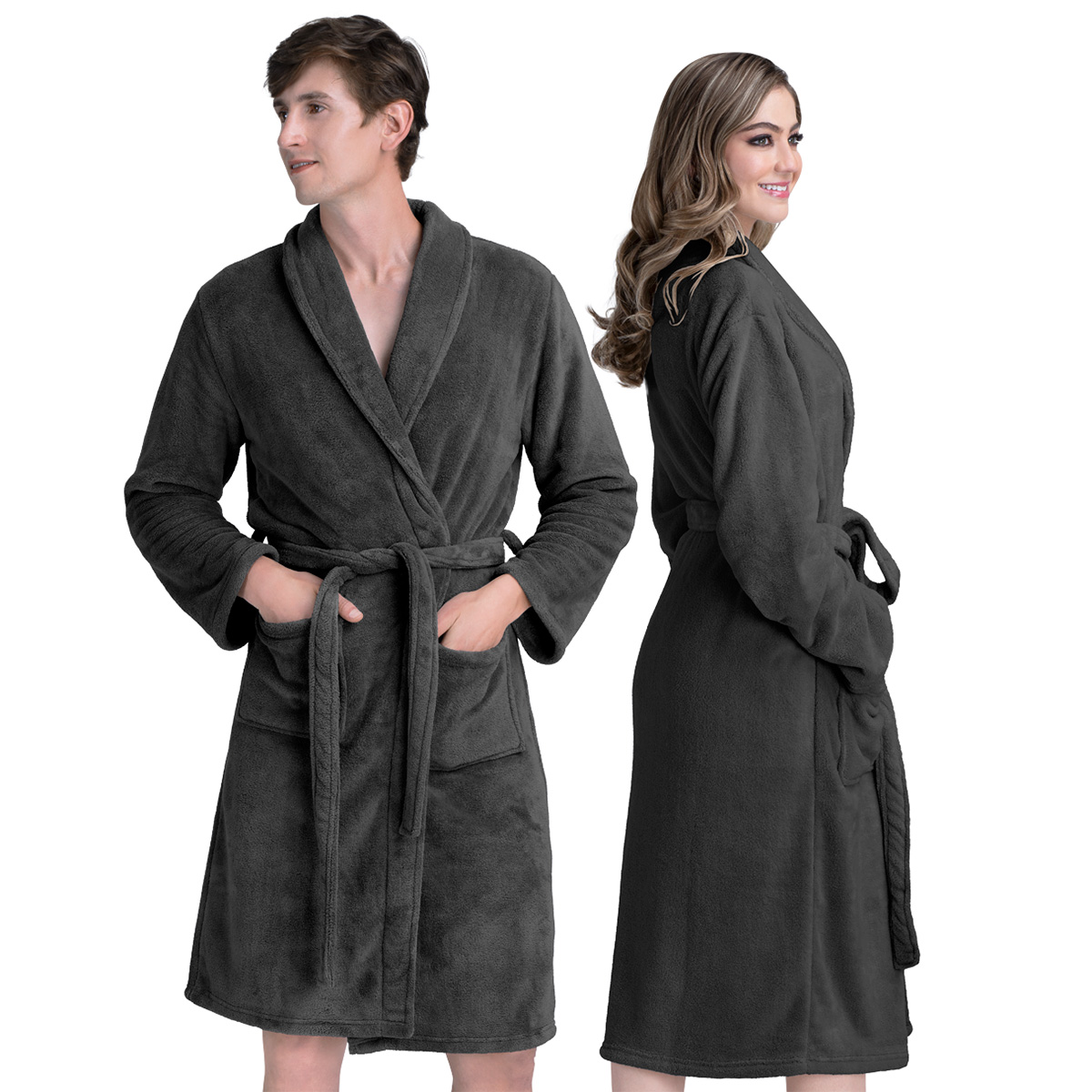 Foto 2 pulgar | Bata De Baño Unisex Unitalla Real Textil Gris Oxford Absorbente