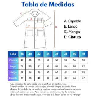 Foto 2 | Bata Laboratorio Blanca Uniforme Médico 100% Algodón Unisex