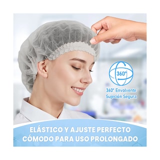 Foto 2 | 200 Piezas Gorra Plisada Gorra Plisada Desechable Eo Safe Imports Esi-19404 Blanco