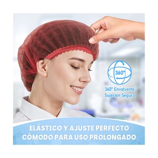 Foto 2 | 200 Piezas Gorra Plisada Gorra Plisada Desechable Eo Safe Imports Esi-19406 Rojo