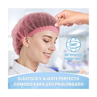 Foto 2 | 200 Piezas Gorra Plisada Gorra Plisada Desechable Eo Safe Imports Esi-19407 Rosa