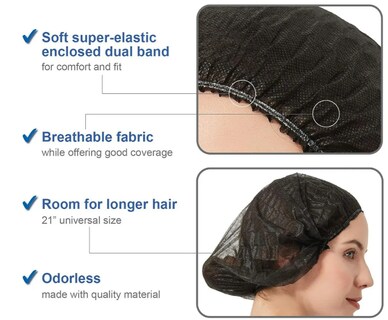 Foto 3 | Xtellar Gorro De Protección Plisado Desechable Extra Cómodo - Paquete De 200 Unidades