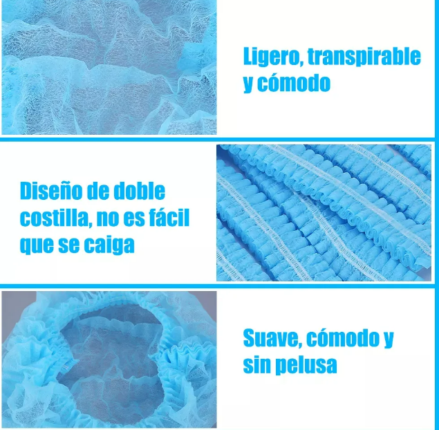 Foto 4 pulgar | Xtellar Gorro De Protección Plisado Desechable Extra Cómodo - Paquete De 200 Unidades