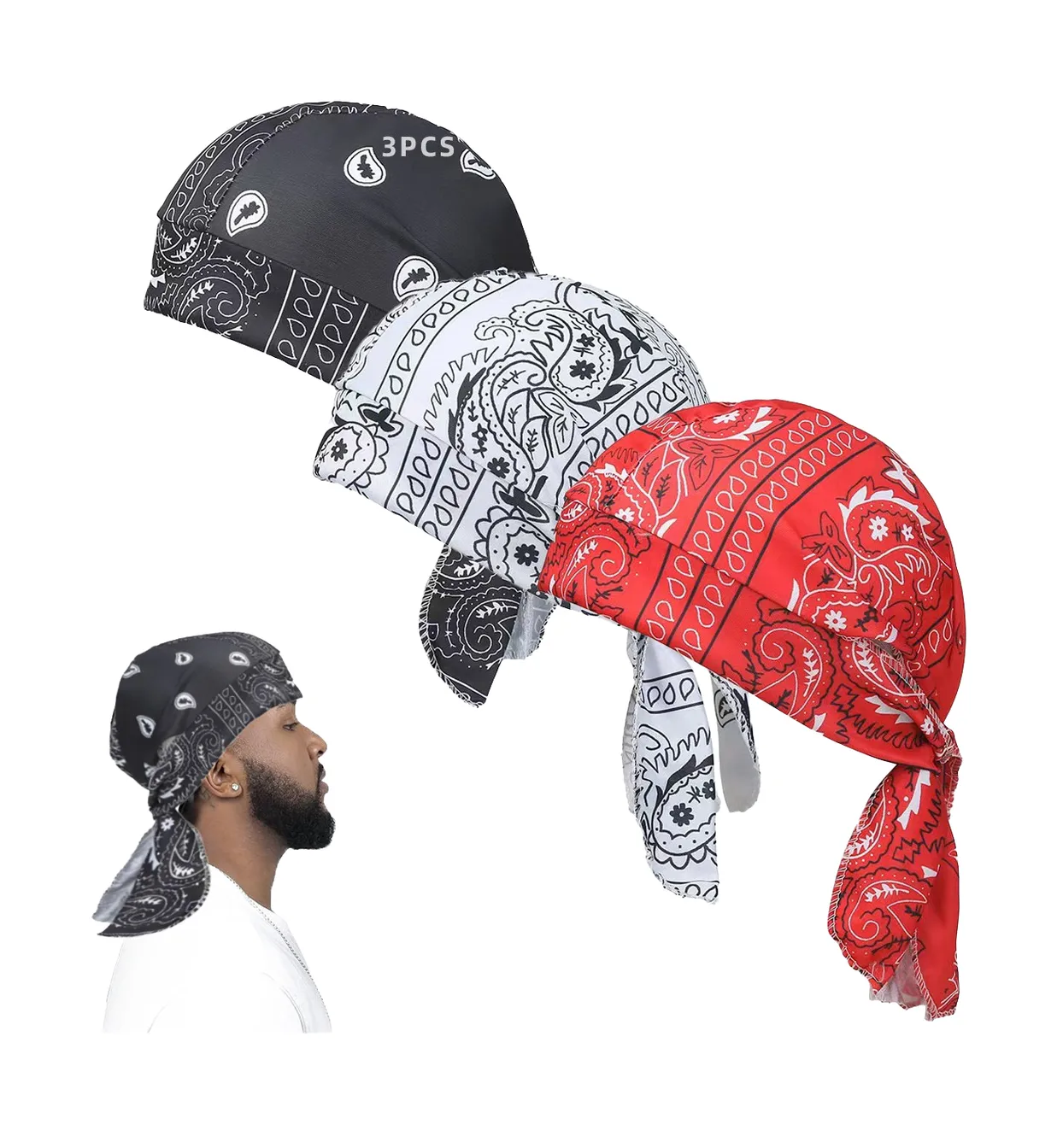 Foto 4 pulgar | 3 Piezas De Bufanda Gorro Bandana Unisex
