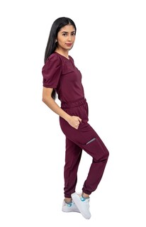 Foto 3 | Pijama Quirúrgica Jogger Stretch Antifluido Scrub Eliz Vino