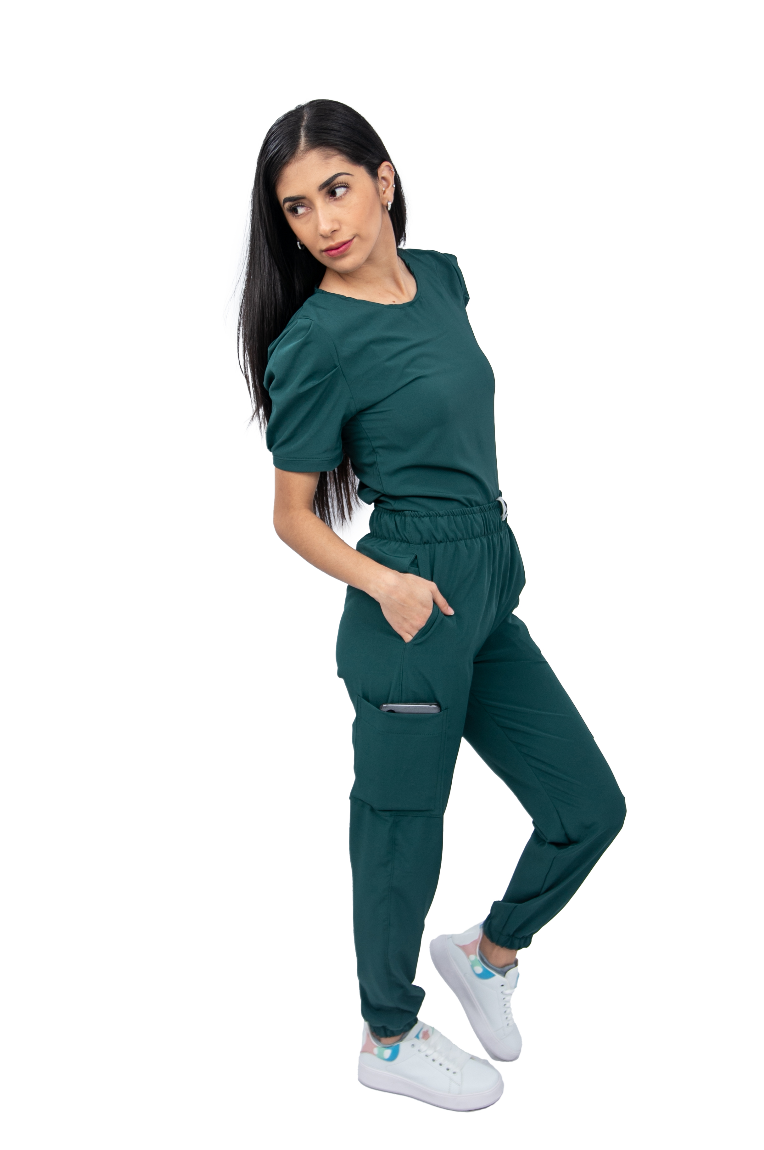 Foto 4 pulgar | Pijama Quirúrgica Antifluido Scrub Verde para Mujer