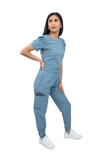 Foto 3 | Pijama Quirúrgica Mujer Jogger Stretch Antifluido Scrub Eliz Neblina