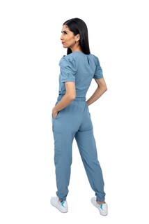 Foto 5 | Pijama Quirúrgica Mujer Jogger Stretch Antifluido Scrub Eliz Neblina