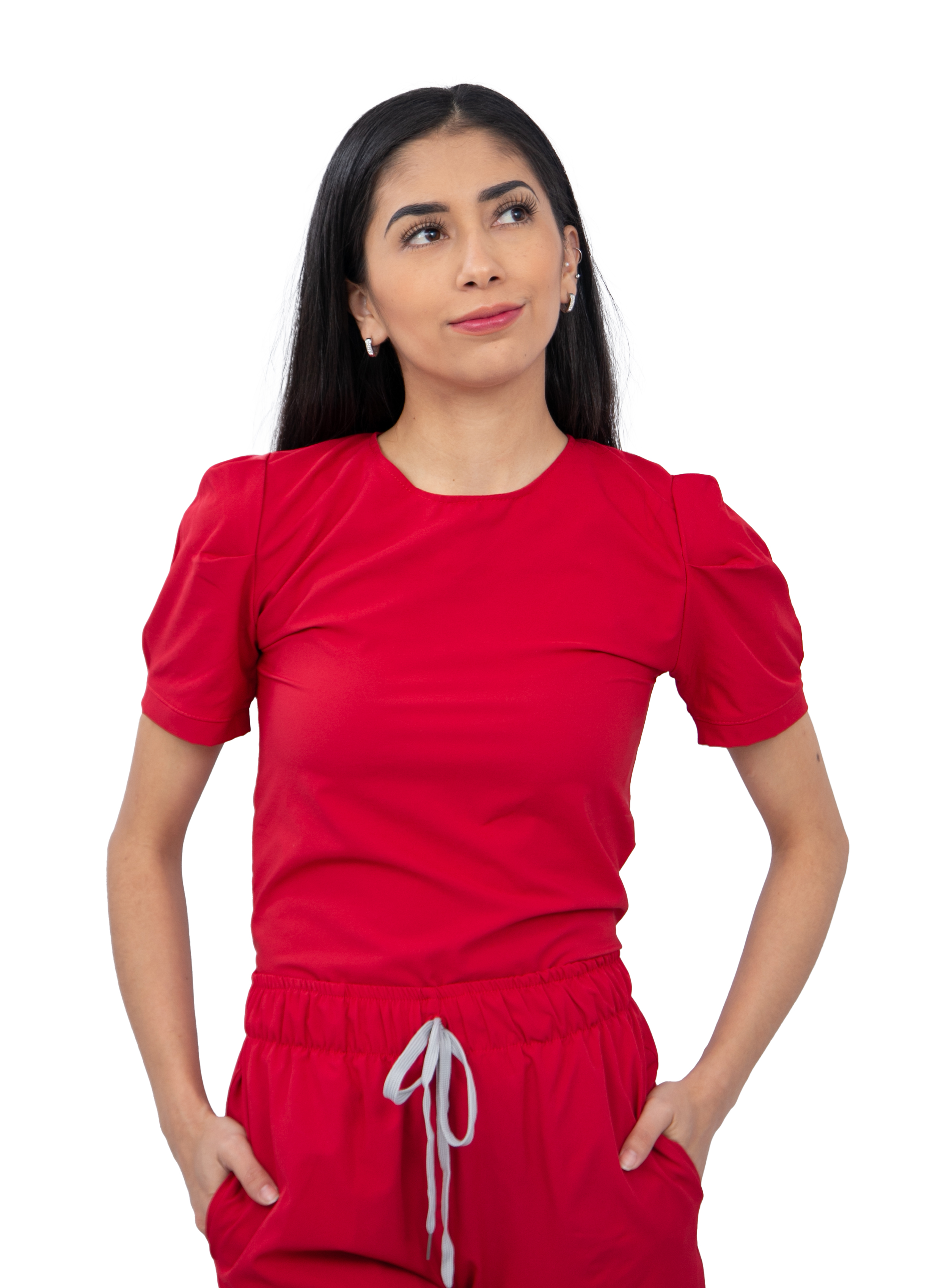 Foto 3 pulgar | Pijama Quirúrgica Antifluido Scrub Roja para Mujer