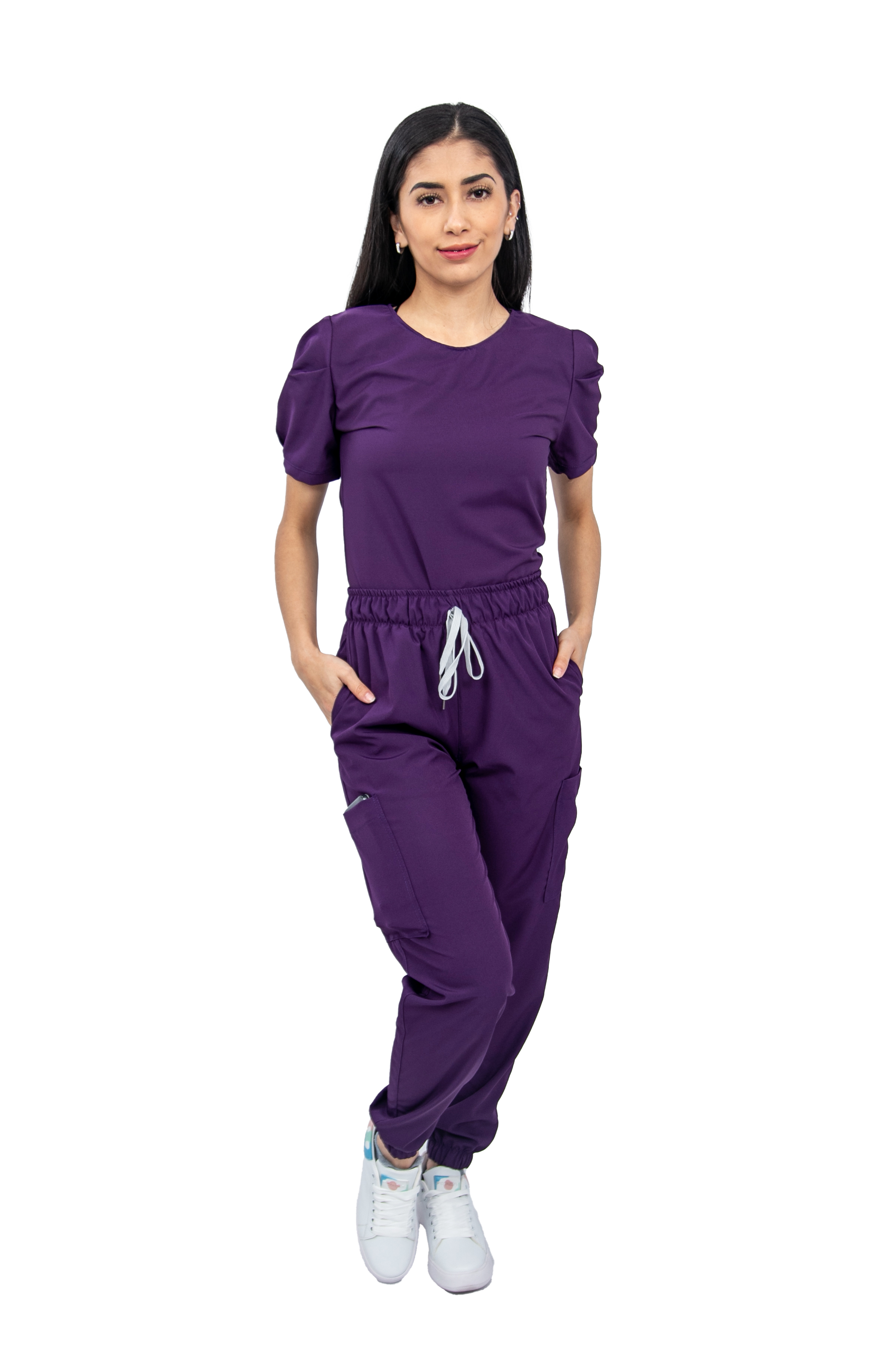 Foto 2 pulgar | Pijama Quirúrgica para Mujer tipo Jogger Stretch Antifluido Scrub Eliz Morado