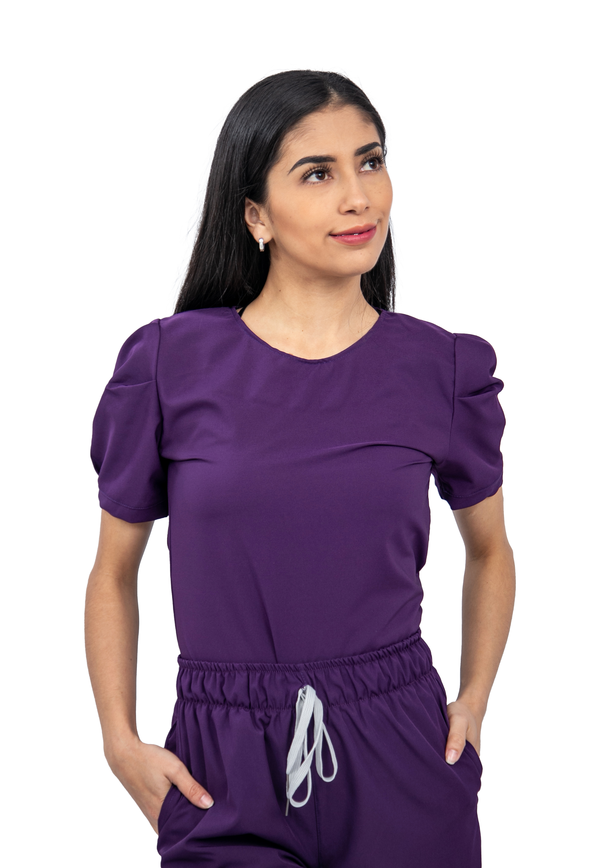 Foto 3 pulgar | Pijama Quirúrgica para Mujer tipo Jogger Stretch Antifluido Scrub Eliz Morado